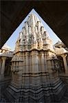 Carving on a temple, Sun Temple, Ranakpur, Pali District, Udaipur, Rajasthan, India