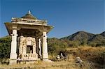 Temple sur une colline, le Temple Jain, Ranakpur, District de Pali, Udaipur, Rajasthan, Inde