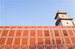Flachwinkelansicht eines Palastes, Stadtpalais, Jaipur, Rajasthan, Indien