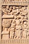 Carving on a stupa, Great Stupa, Sanchi, Bhopal, Madhya Pradesh, India