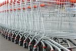 Row of shopping carts