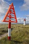 Marqueur de navigation et de phare, liste, Sylt, Nord îles frisonnes, Nordfriesland, Schleswig-Holstein, Allemagne