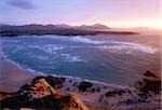 Trawbreaga Bucht, Halbinsel Inishowen, County Donegal, Irland; Strand und seelandschaft bei Sonnenuntergang