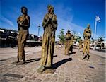 Famine sculpture, Dublin City, Ireland; Famous sculptures depicting Irish famine