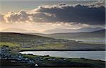 Dooagh, Achill Island, Co Mayo, Irlande ; Lumière sur un village du matin