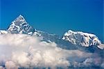 Machapuchare and annapurna peaks