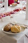 Close-up of Dinner Rolls on Table set for Wedding, Salzburg, Austria