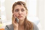 Close-up of Woman Talking on Cell Phone