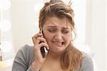 Close-up of Woman Talking on Cell Phone