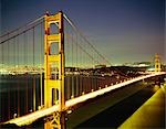 Golden Gate Bridge dans la nuit, San Francisco, Californie, USA