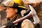 Fire fighter with axe