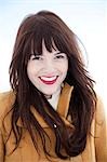 Orem, Utah, USA, jeune femme portant rouge rouge à lèvres, sourire, portrait