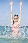 Woman posing in water