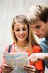 Couple reading a map