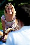 Woman at a picnic