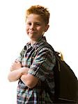 Boy with backpack