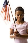 Girl with US flag