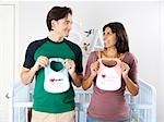 Married couple with baby bibs
