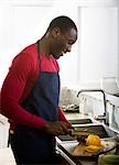 A man preparing food