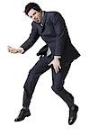 Businessman jumping