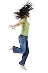 Woman dancing and shaking her hair