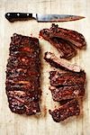 Cooked Ribs on Cutting Board