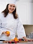 Fruit and cutting board