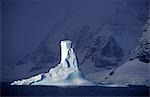 Columnar iceberg in evening light