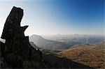 Australie, Tasmanie. Vue depuis le mont Ossa (1617m), plus haut sommet de Tasmanie sur ""Parc National de Cradle Mountain-Lake St Clair"" Overland Track - partie Tasmanian Wilderness Site du patrimoine mondial.