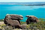 Australien, Tasmanien, Freycinet Peninsula, Freycinet Nationalpark, Coles Bay. Tier geformte Felsen am Mount Amos.