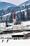 Mayrhofen Ski Resort Hippach Village Cross Country Skiers