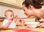 mother feeding baby