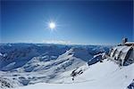 Mountain Range and Munich House, Zugspitze, Bavaria, Germany