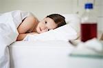 Little Girl in Bed with a Cold, portrait