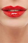 Lips with red lipstick