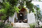 Cyprus, garden patio and veranda of restored antique town house