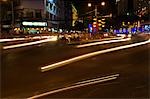 Traffic Light Trails in City