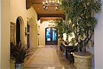 Chandelier in Palm Springs entrance hallway