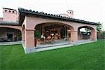 Outdoor veranda room of Palm Springs hacienda