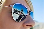 Police Officer Reflected in Sunglasses