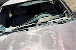 Car with broken windshield