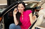 Woman Sitting in a Convertible