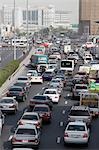 Dubai, UAE, Traffic is backed up on Al-Maktoum Road in Deira; traffic in Dubai during morning.