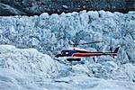 Hubschrauberlandeplatz am Franz Josef Gletscher, Südinsel, Neuseeland