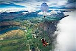 Tandem parachutisme sur le Remarkables, Queenstown, île du Sud, Nouvelle-Zélande