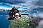 Tandem Sky Diving over The Remarkables, Queenstown, South Island, New Zealand