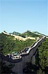 Great Wall of China at Badaling. First built during the Ming dynasty (1368-1644) and restored in the 1980s at the Unesco World Heritage Site near Beijing