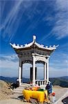 China,Shanxi Province,Wutaishan. A Pavilion at Wutaishan (five terrace mountain) one of China's four sacred buddhist mountain ranges.