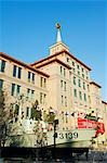 China,Beijing,Military Museum. A Naval vessel is displayed outside the museum.