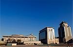 China, Beijing, Haidian District. Gebäude der Stadt und der Tischtennis-Stadion für die Olympischen Spiele 2008 in Peking auf dem Gelände der Universität Peking.